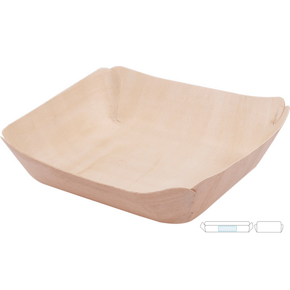 Rectangular Barquettes "Wood" Wood